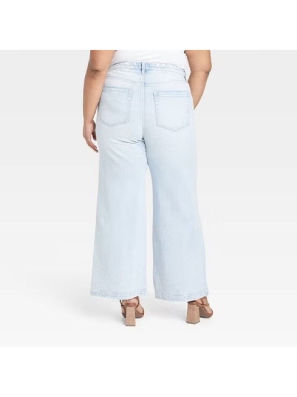 Size 24/R plus size ladies Ava & Viv Sky Blue Wide Leg Jeans